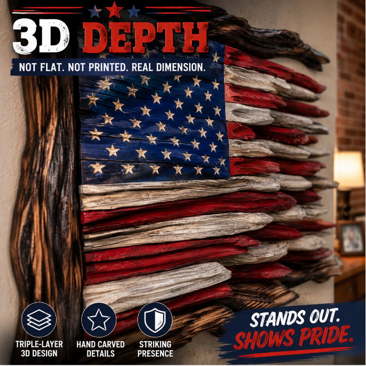 🇺🇸 America’s 250th Anniversary Handcrafted Wooden Flag Wall Art