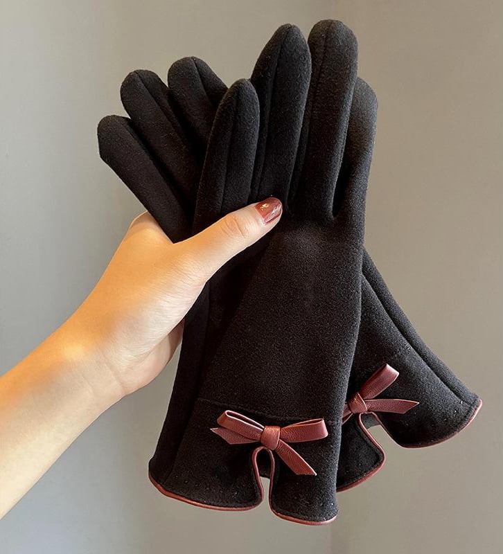 š„LAST DAY 50% OFF - š§¤Elegant Bowknot Winter Gloves
