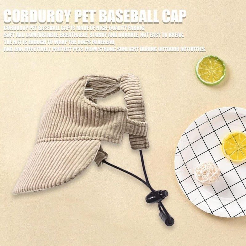 Corduroy Dog Sun Hat – Cute UV-Shade Hat for Sunny Walks