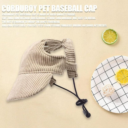 Corduroy Dog Sun Hat – Cute UV-Shade Hat for Sunny Walks