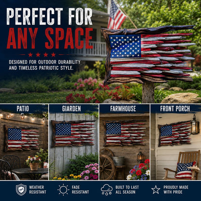 🇺🇸 America’s 250th Anniversary Handcrafted Wooden Flag Wall Art