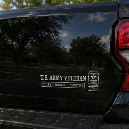 U.S. Army Veteran 3D Metal Car Emblem – Duty Honor Country Badge for Trucks & SUVs