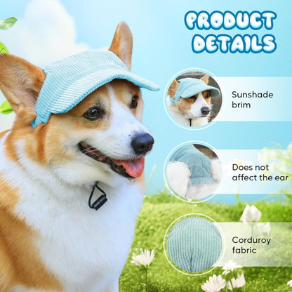 Corduroy Dog Sun Hat – Cute UV-Shade Hat for Sunny Walks
