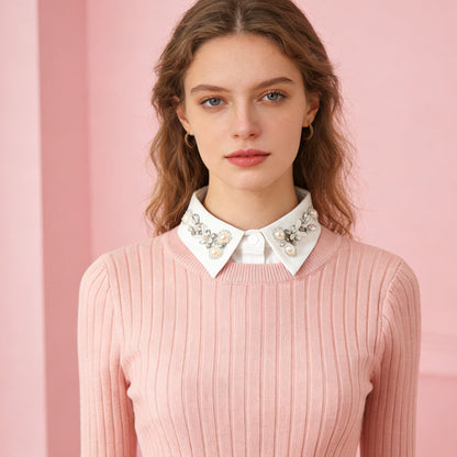 Diamond And Pearl Fake Collar