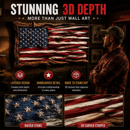 🇺🇸 America’s 250th Anniversary Handcrafted Wooden Flag Wall Art