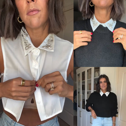 Diamond And Pearl Fake Collar