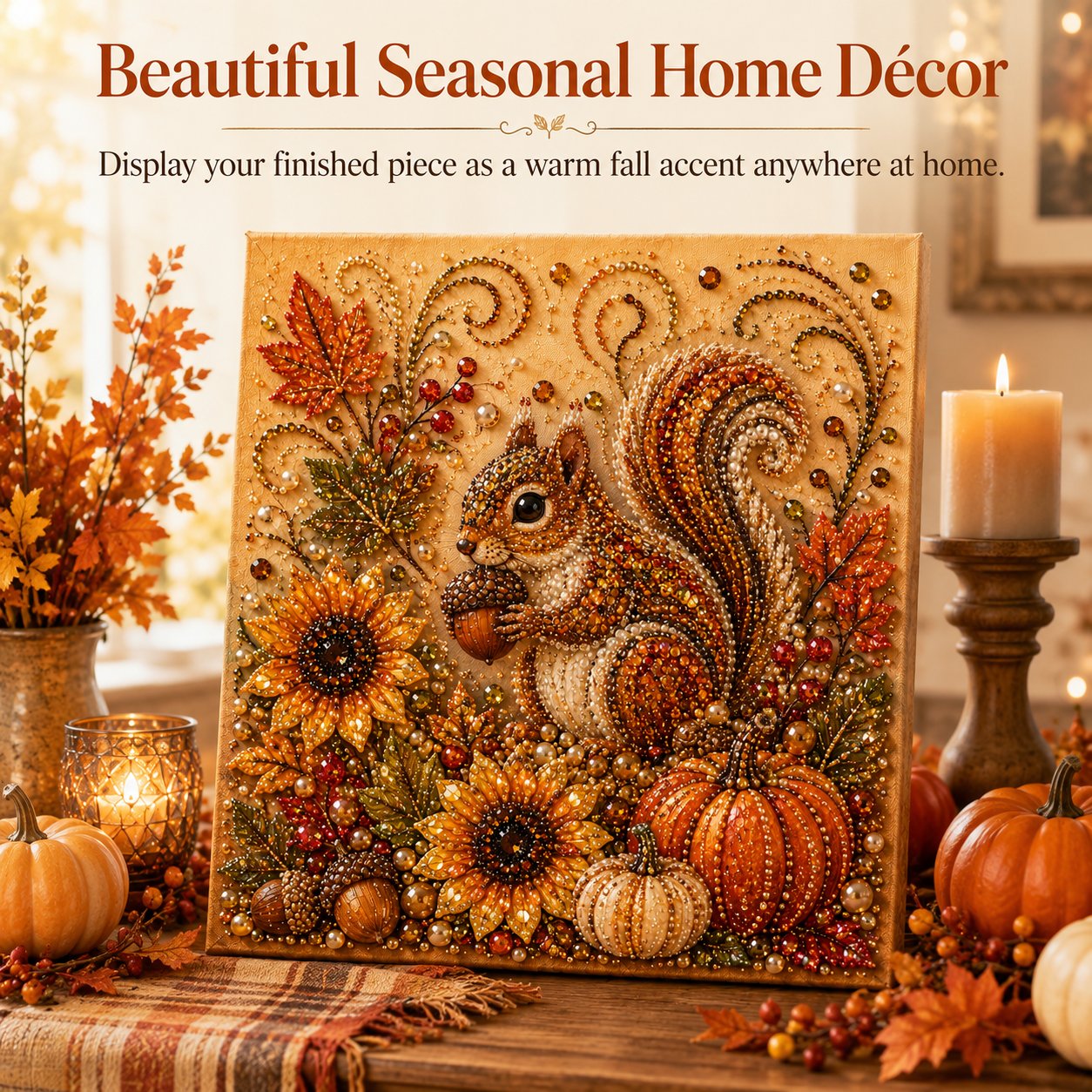 🍂✨Autumn Pearl & Rhinestone Mosaic Kit