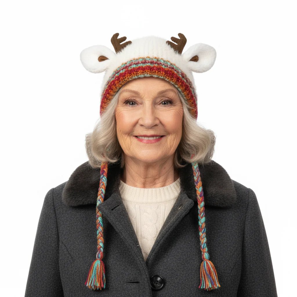 🎄🦌Handmade Knitted Christmas Antler 2-in-1 (Hat/Handbag)🧶