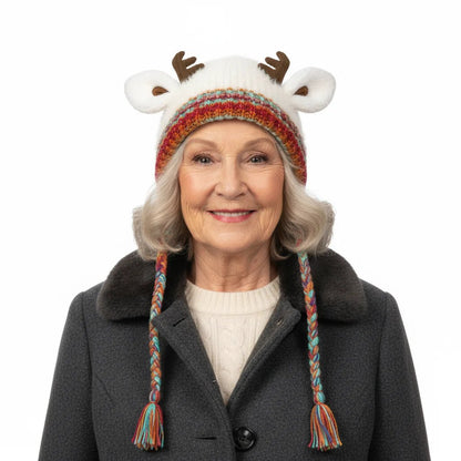 🎄🦌Handmade Knitted Christmas Antler 2-in-1 (Hat/Handbag)🧶
