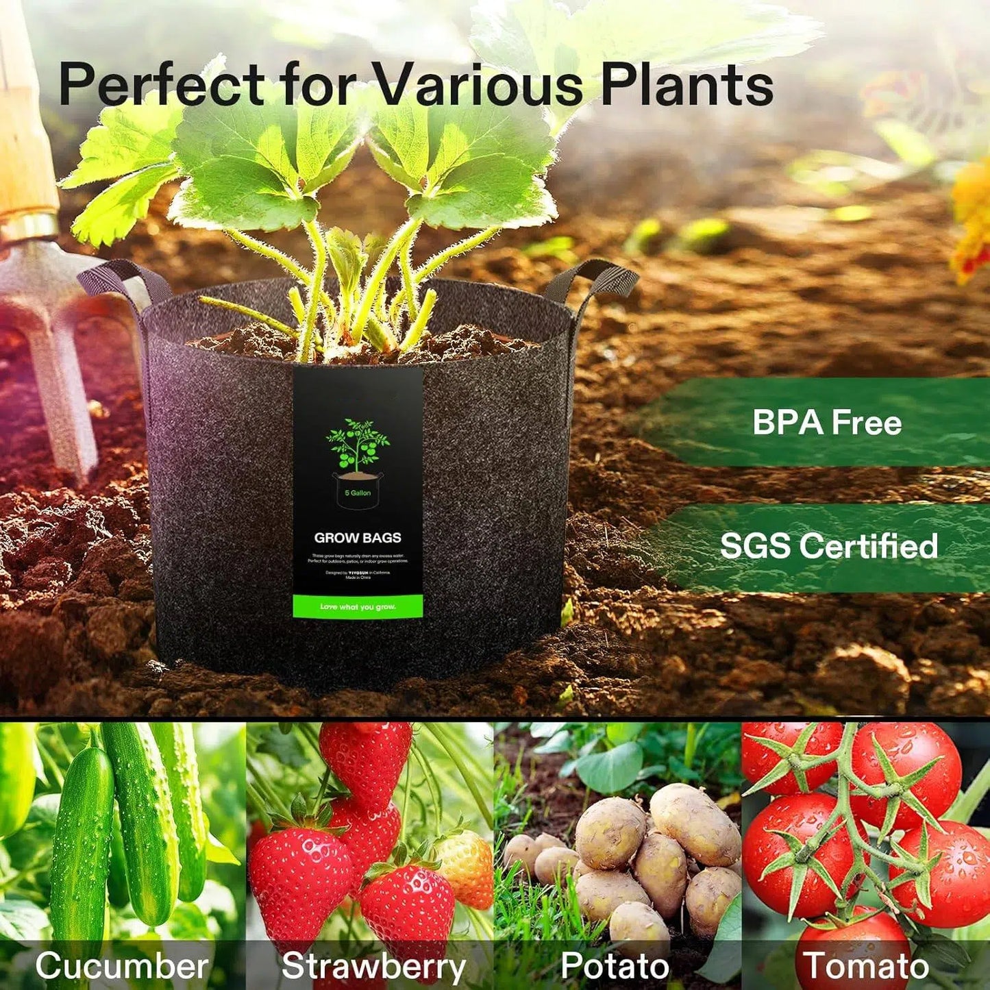 🌱[45% OFF TODAY] 5-Gallon Grow Bags (5-Pack)
