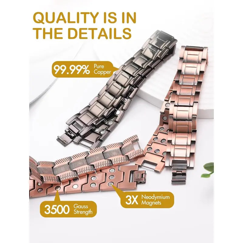 Pure Copper Magnetic Bracelet – Relieve Pain & Boost Circulation