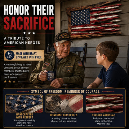 🇺🇸 America’s 250th Anniversary Handcrafted Wooden Flag Wall Art