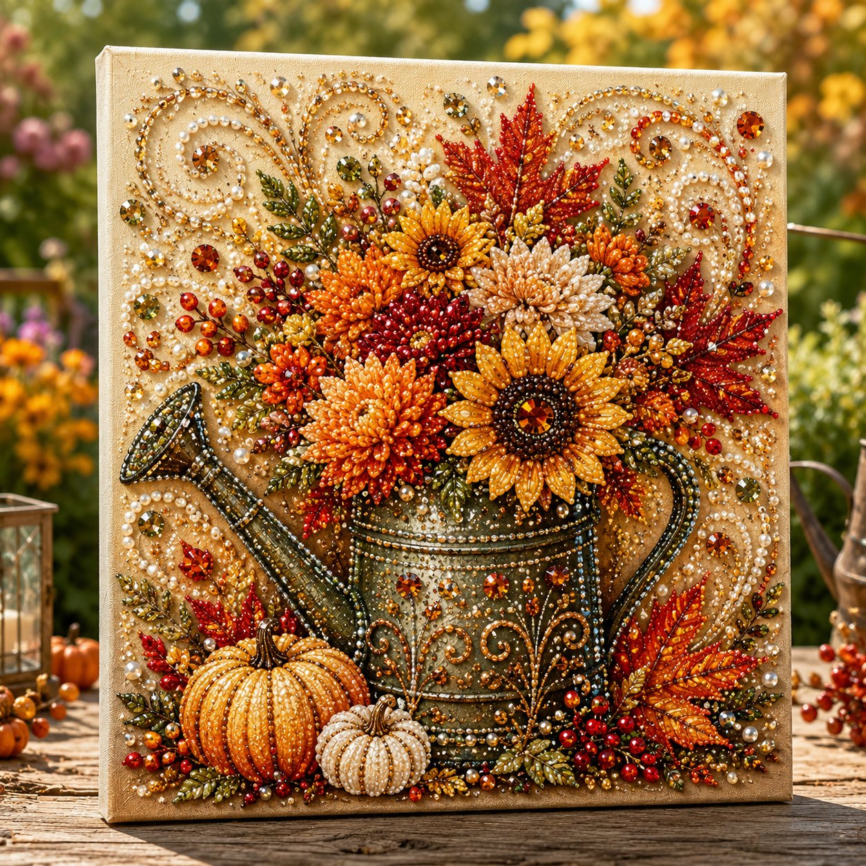🍂✨Autumn Pearl & Rhinestone Mosaic Kit