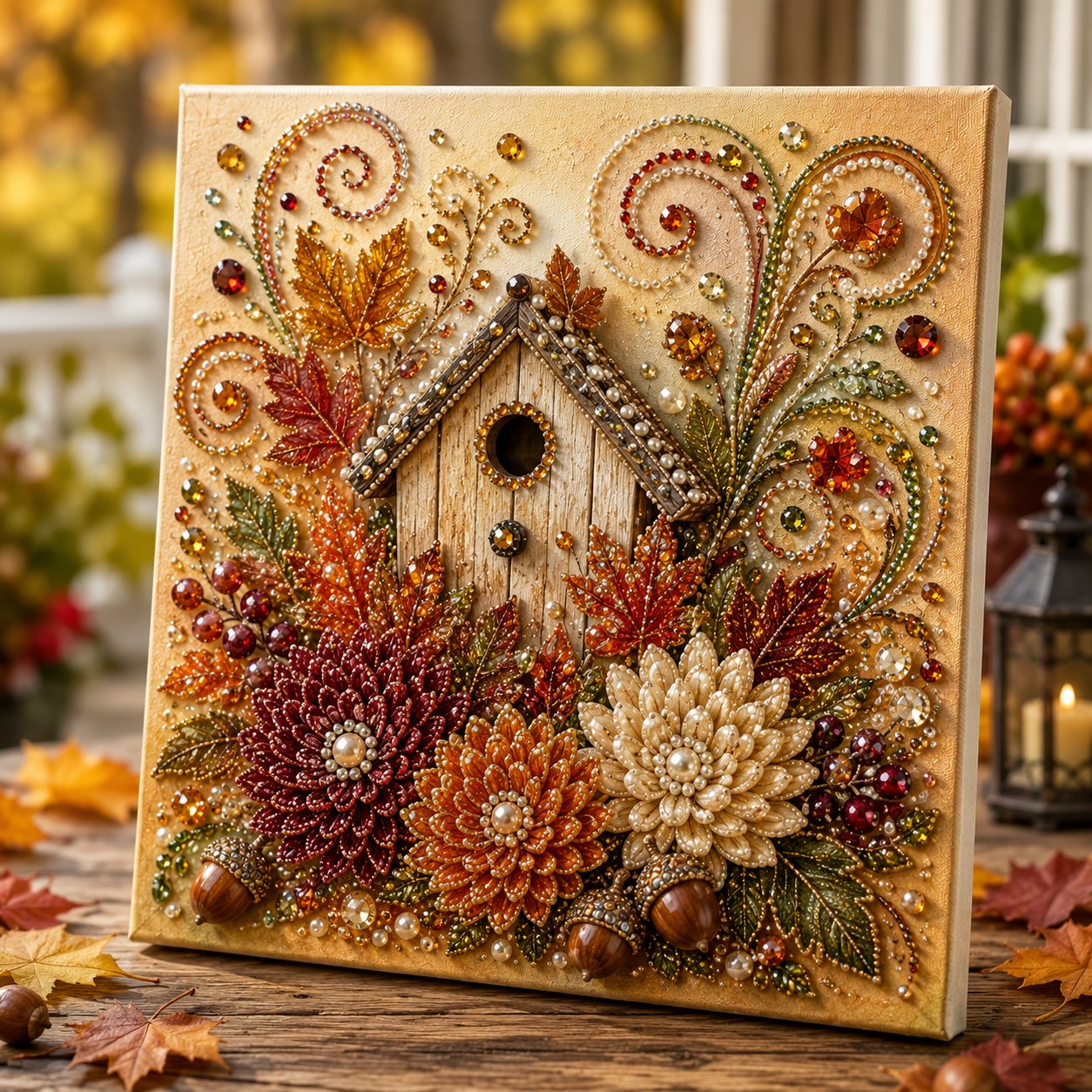 🍂✨Autumn Pearl & Rhinestone Mosaic Kit