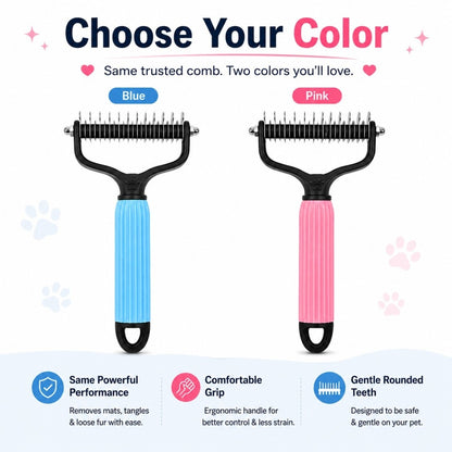 Stainless Steel Pet Dematting & Deshedding Comb