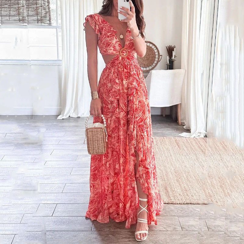 Red Floral Print