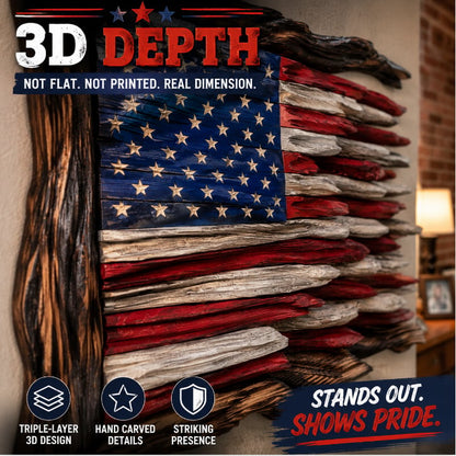 🇺🇸 America’s 250th Anniversary Handcrafted Wooden Flag Wall Art