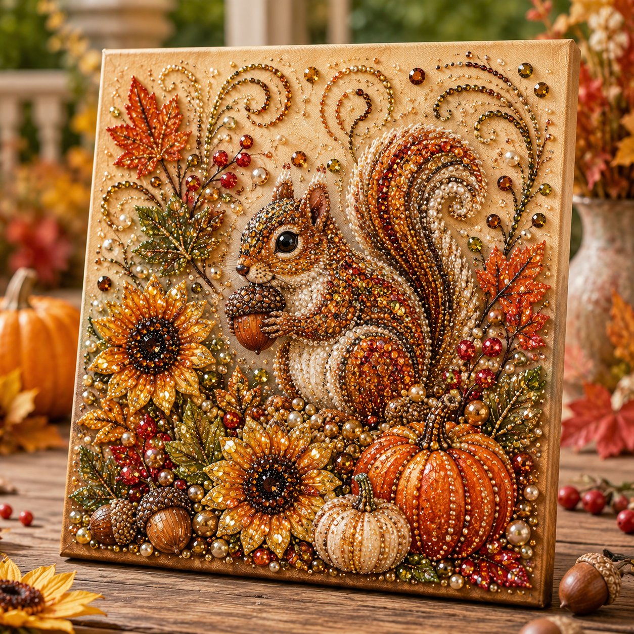 🍂✨Autumn Pearl & Rhinestone Mosaic Kit