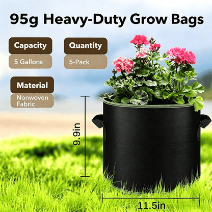 🌱[45% OFF TODAY] 5-Gallon Grow Bags (5-Pack)