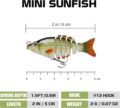 🎣44% OFF🔥 2'' Lifelike 6-Joint Micro Swimbait | Ultimate Freshwater Lure