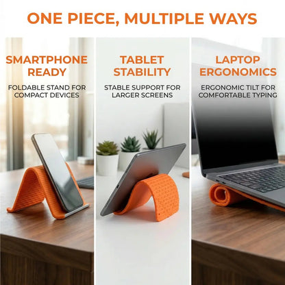 Foldable Silicone Aluminum Holder - Ergonomic Flex-Stand for All Devices