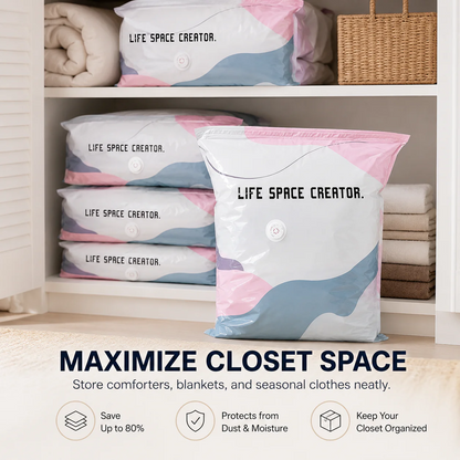 No-Pump Space-Saving Storage Bags for Clothes & Bedding
