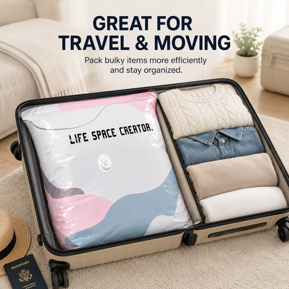 No-Pump Space-Saving Storage Bags for Clothes & Bedding