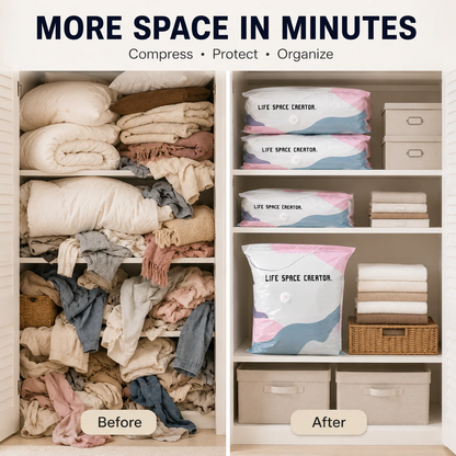 No-Pump Space-Saving Storage Bags for Clothes & Bedding