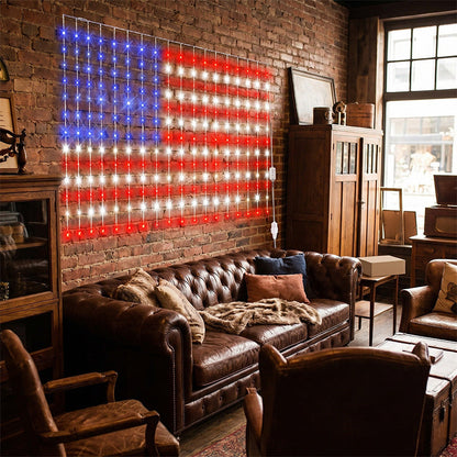 🔥 Patriotic American Flag LED Net Light