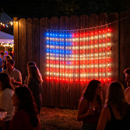 🔥 Patriotic American Flag LED Net Light