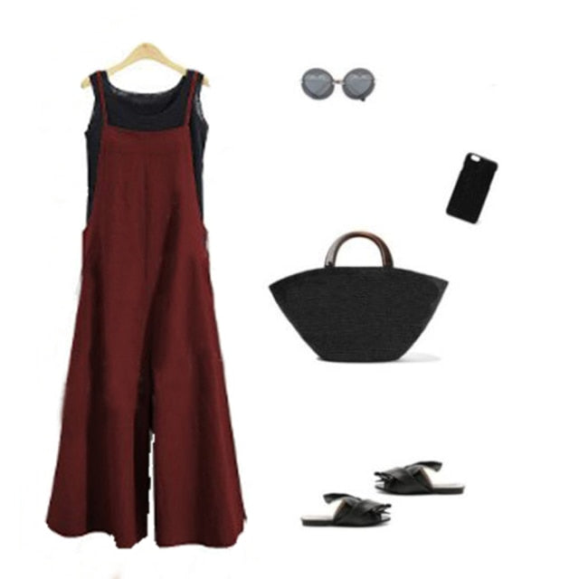Strap Loose Jumpsuit Summer Casual